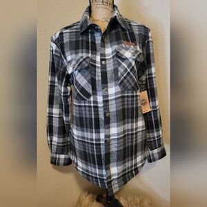 Men's Texan Black & White Plaid Lightweight Shirt Jacket